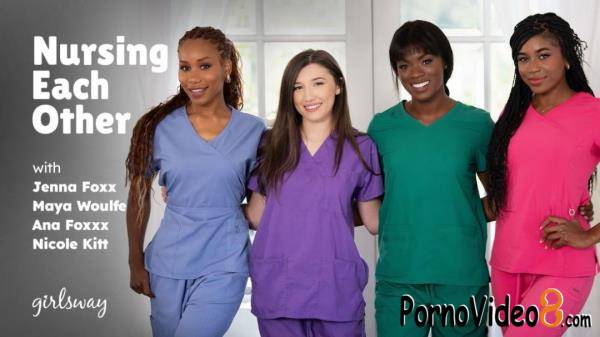 Nicole Kitt, Jenna Foxx, Maya Woulfe, Ana Foxxx - Nursing Each Other (FullHD/1080p/1.77 GB)