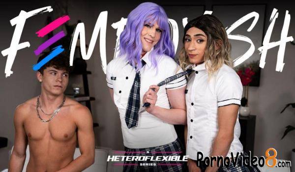 Drake Von, Ander Wolfe, Sage Roux - Schoolgirl Femboy Gets Spitroasted By Bestie And BF (FullHD/1080p/734 MB)